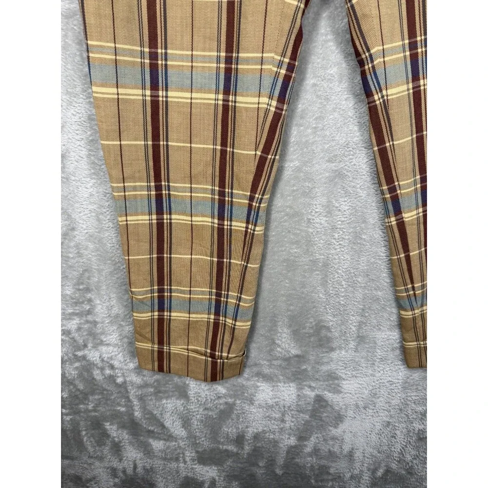 Pearly Gates Pants Mens 30x30 Plaid Tapered Golf Wool Old School Pleated Classic